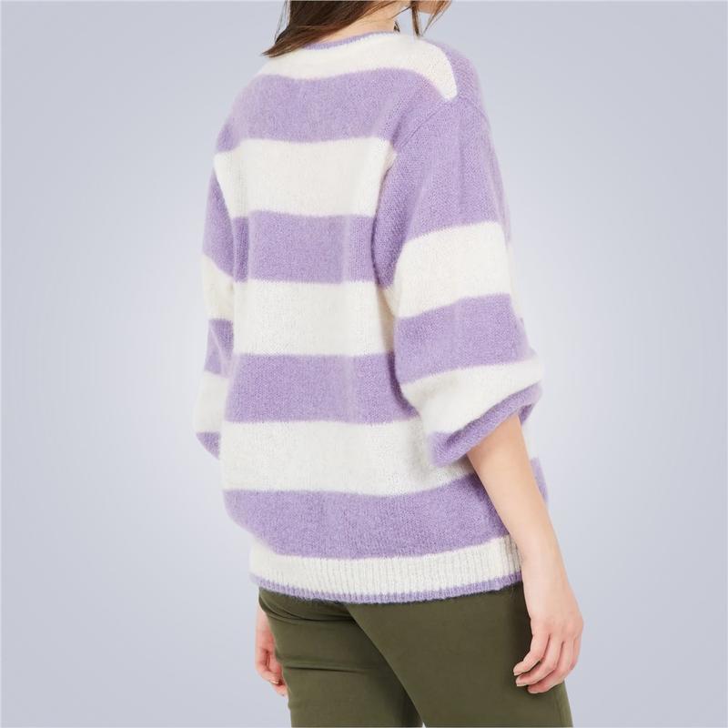 Alea Sweater 4ANS White/Lilac Crew-Neck