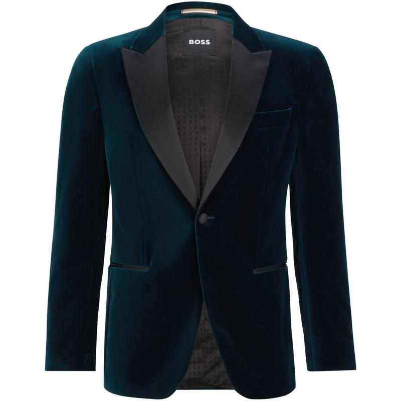 Hugo boss green velvet on sale jacket