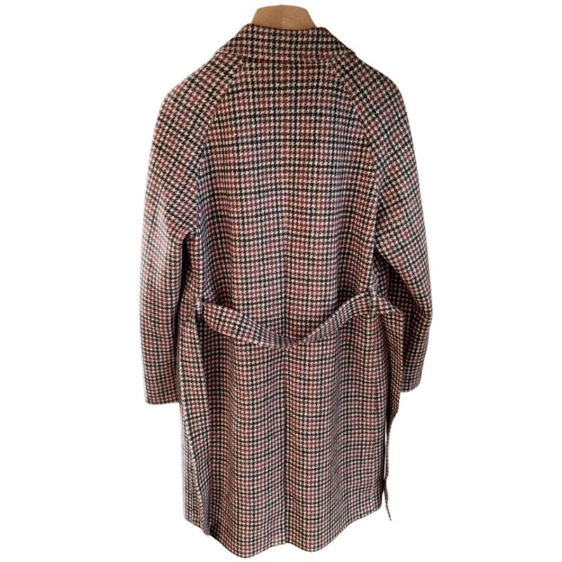 Stretch coat with houndstooth pattern 42 Brown M2 Boutiques