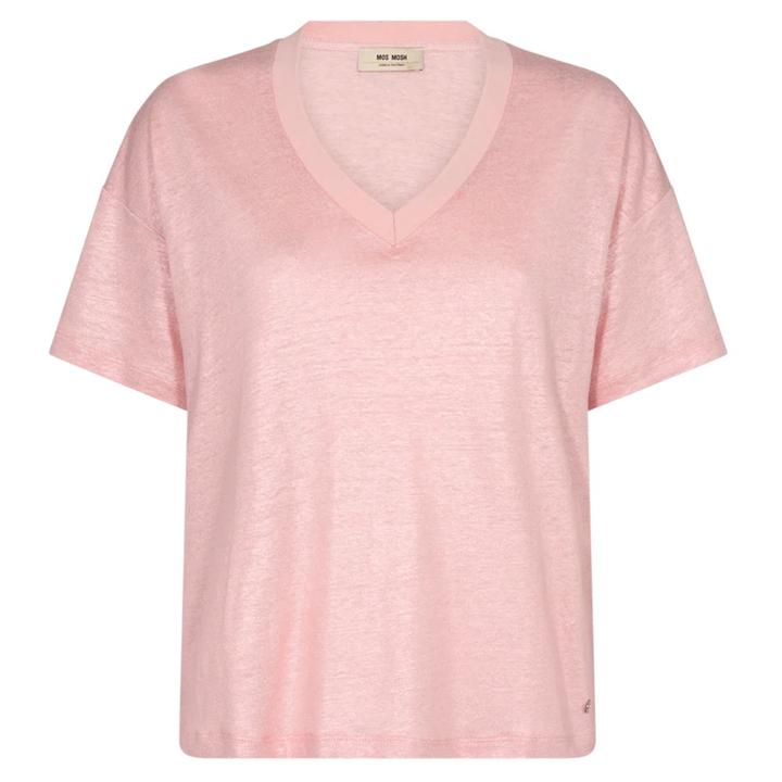 light pink v neck shirt