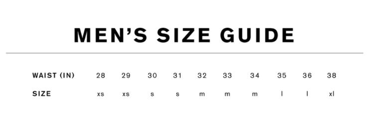Size Guide  34 Heritage