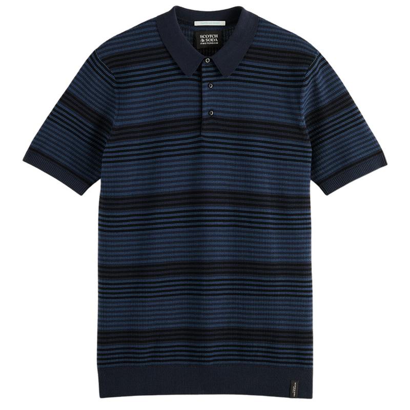 STRUCTURE KNITTED POLO L Navy
