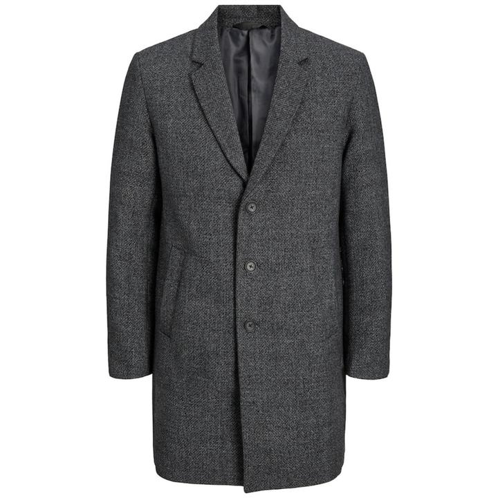 Charcoal Melange Wool Coat  Recycled Wool Outerwear - ASKET