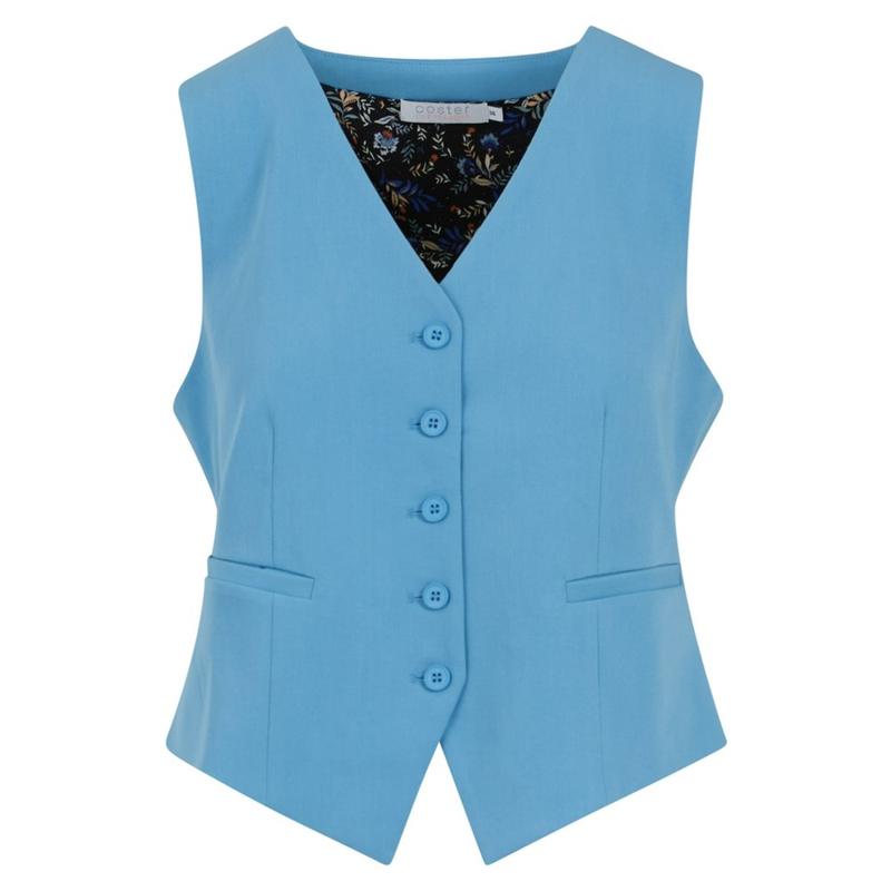 SHORT TAILORED VEST Light Blue