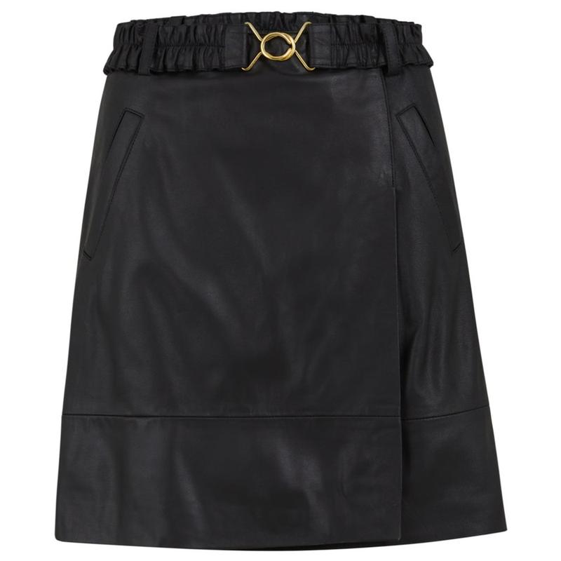 LEATHER SKIRT WITH BELT | M2 Boutiques