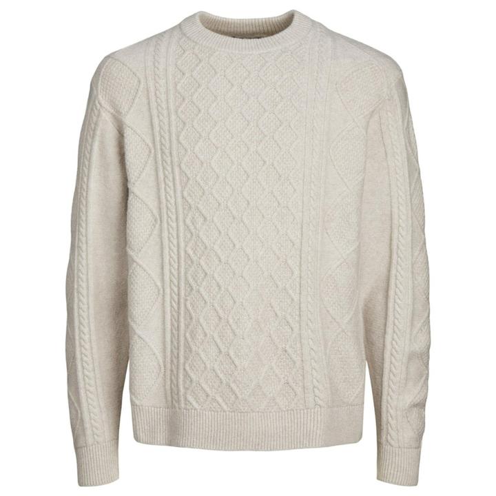 Cable-Knit Crew Neck Sweater