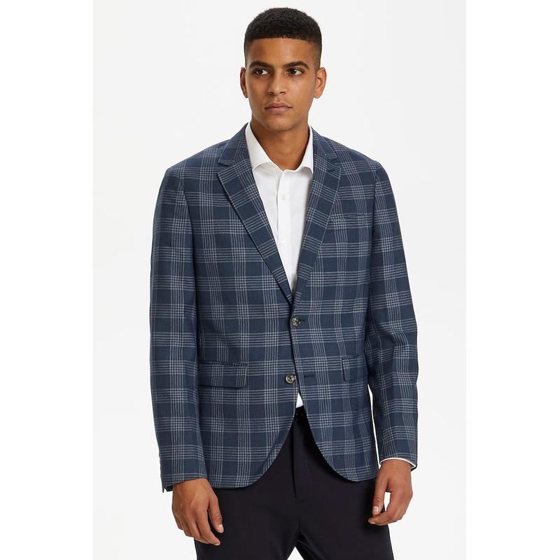 Blue plaid blazer best sale