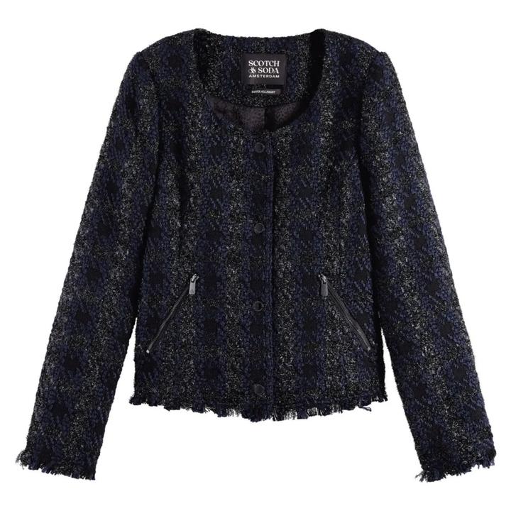 Navy hot sale boucle blazer