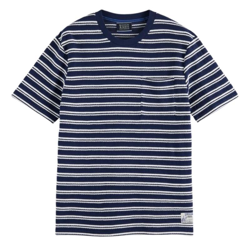 Navy blue hotsell striped t shirt