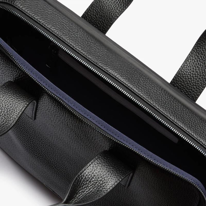 Men s Soft Mate Matte Full Grain Leather Computer Bag Black M2
