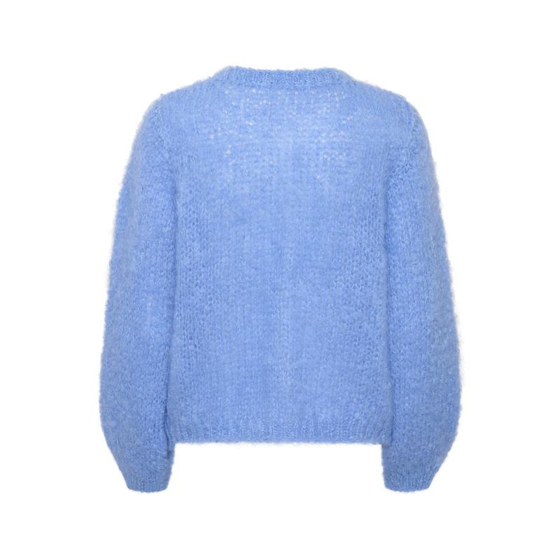 Blue fluffy cardigan hotsell