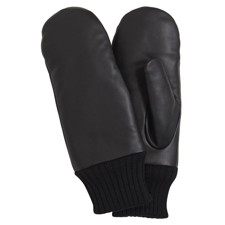 NILLA LEATHER MITTENS XS S Black