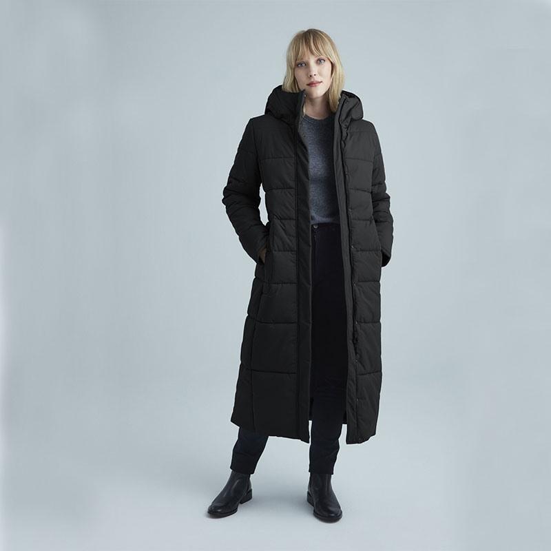 Three quarter store length black coat