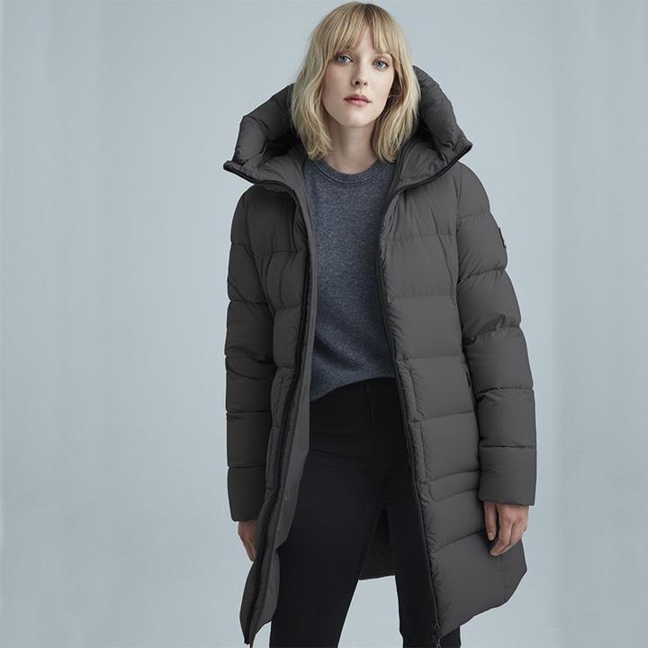 Hooded three 2024 quarter length coat