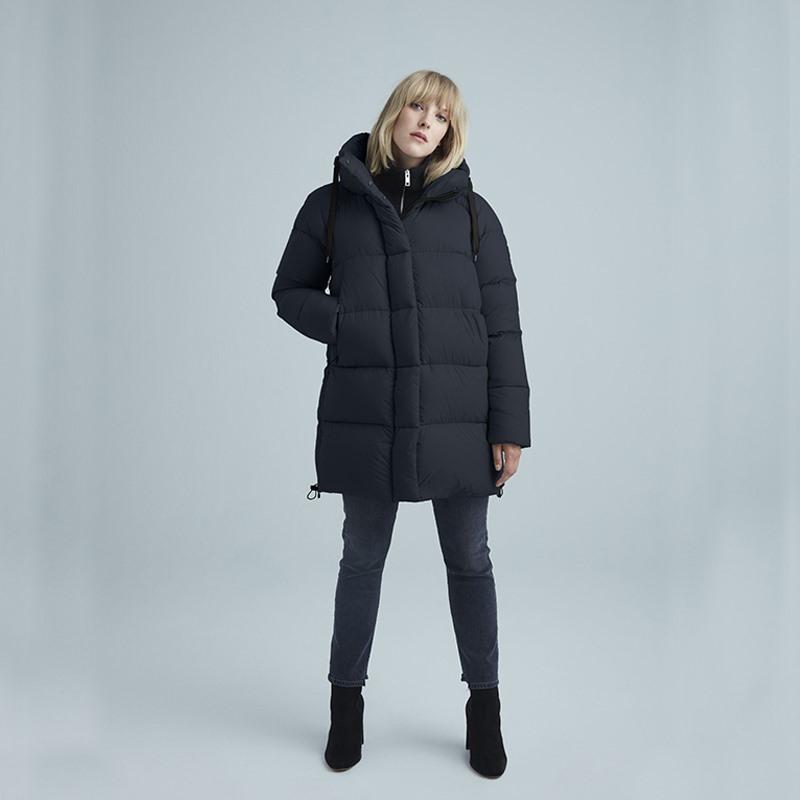 Navy three quarter length 2025 coat