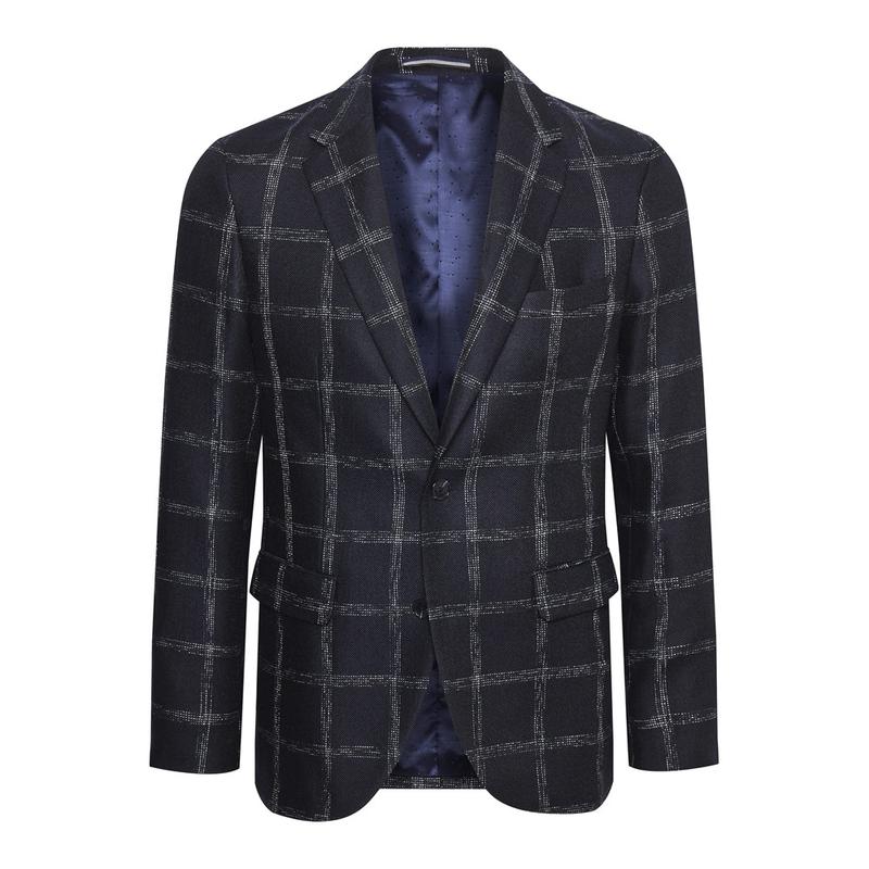 Navy shop check blazer