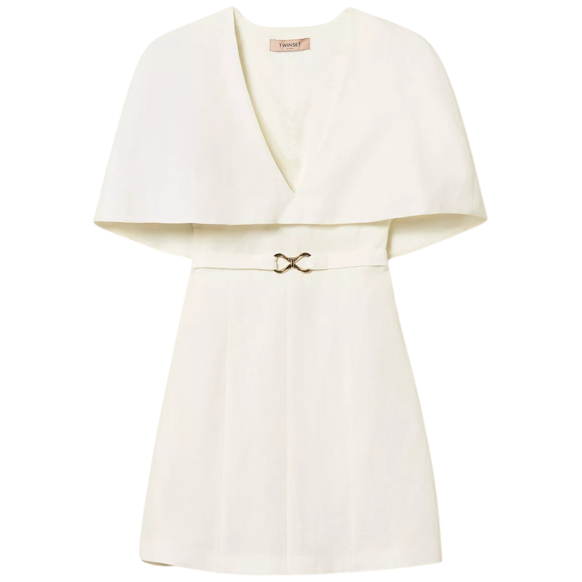 SHORT LINEN BLEND CAPE DRESS | M2 Boutiques