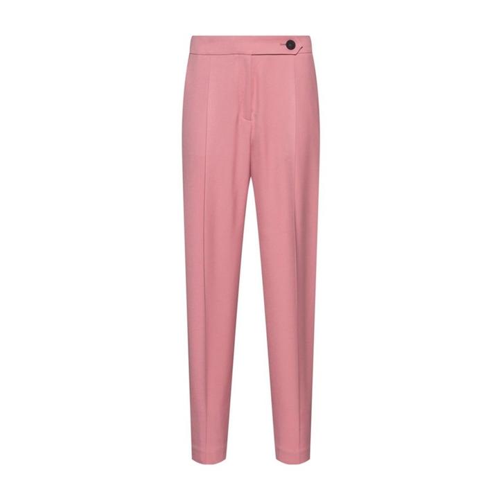 ASOS DESIGN belted tapered linen trousers in pink - ShopStyle