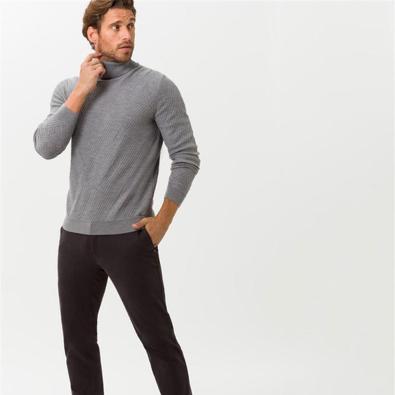 Brian Bailey Ribbed Turtleneck Sweater With Front Seam