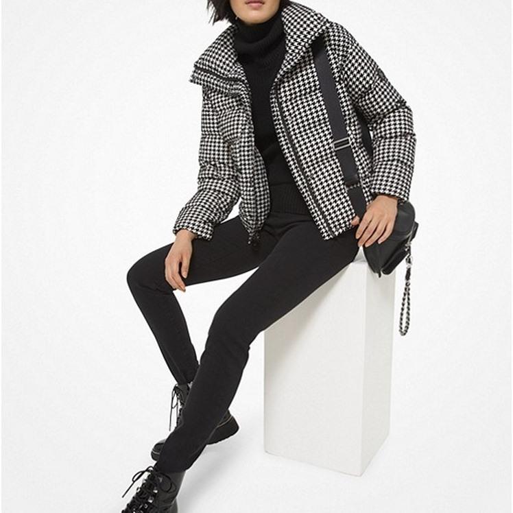 Houndstooth puffer jacket sale