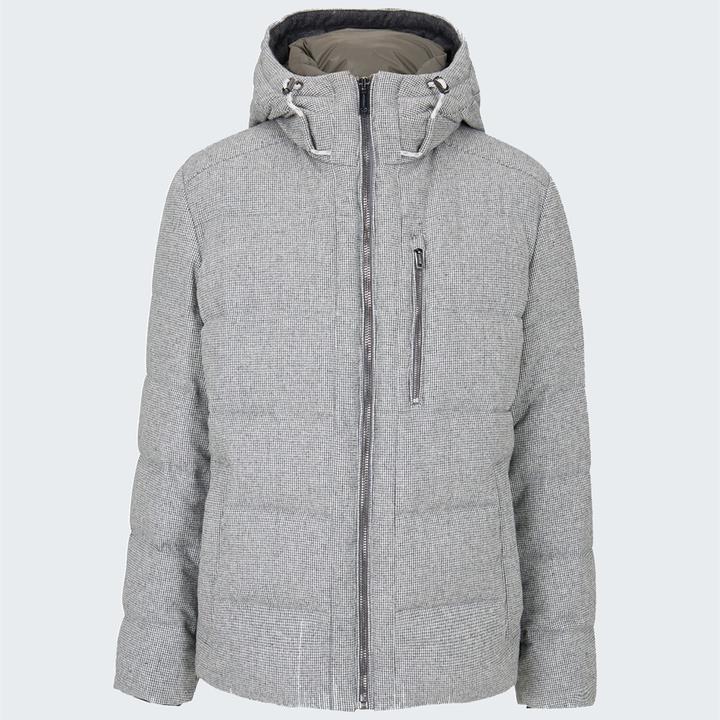 Padded Dego Wool Jacket 44 Grey Mock Neck | M2 Boutiques