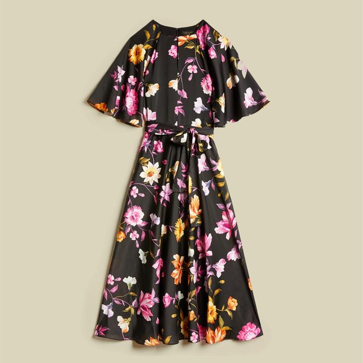 Black midi tea dress hotsell