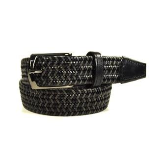 Braided Leather Belt S Black