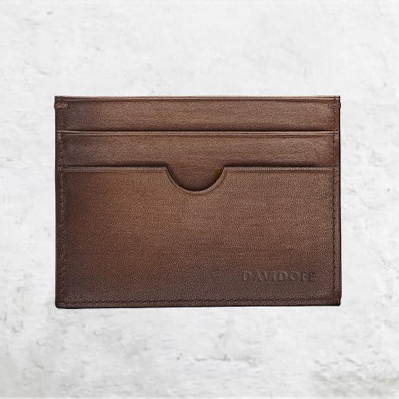 Mens brown leather clearance card holder