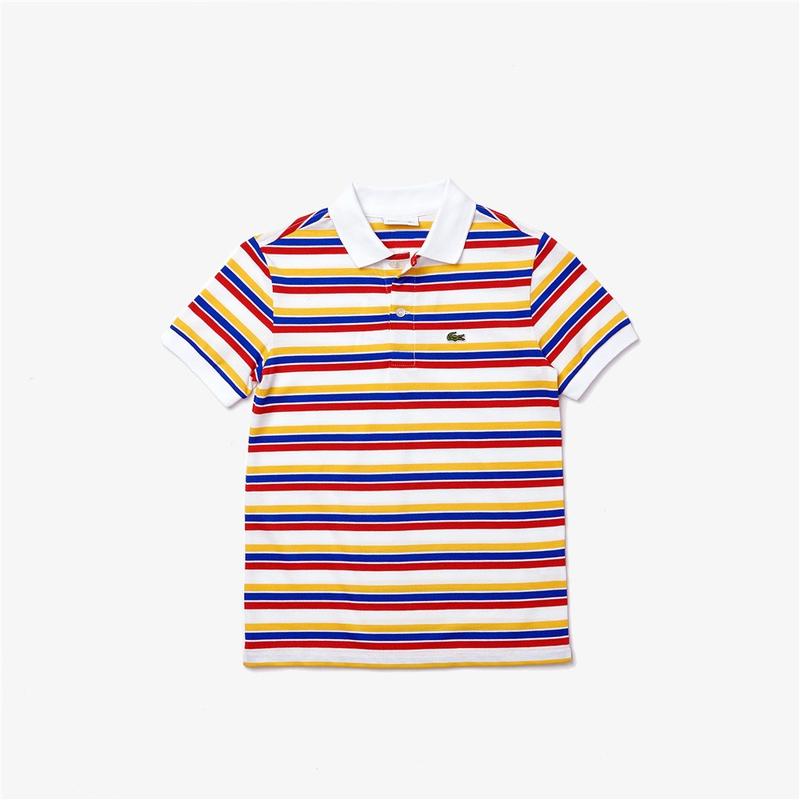 Boys' Lacoste Multicolour Striped Piqué Polo Shirt 8ANS | M2 Boutiques