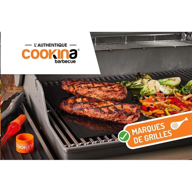 Tapis à griller réutilisable rectangulaire COOKINA pour barbecue, 100 %  antiadhésif