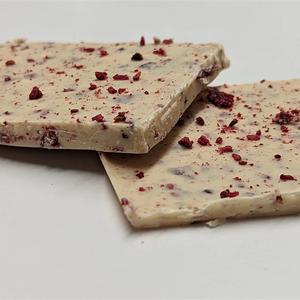 Tablette Carrée Chocolat Blanc et Framboise