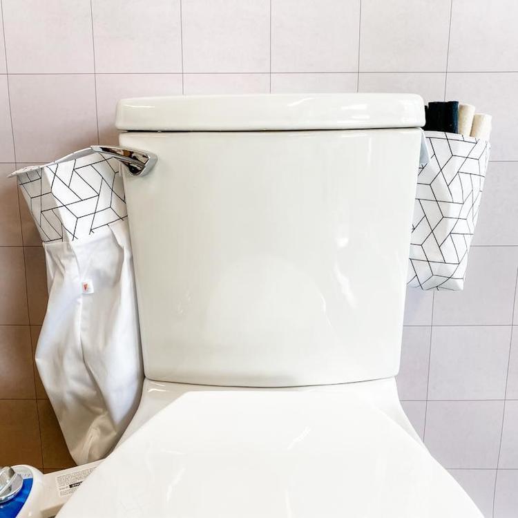 Ensemble de papier de toilette réutilisable - Chevrons blancs / Blanc