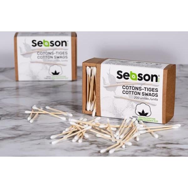 Sebson - Boîte de 200 cotons tiges en bois d'érable Sebson