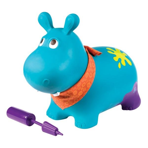 Animaux Sauteurs + pompe - Hippopotame Bouncy Boing Bleu