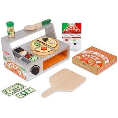 Comptoir four à pizza et accessoires en bois