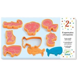 6 emporte-pièces et 6 empreintes Animaux familiers pour pâte à modeler –  DJECO – Little Menthe