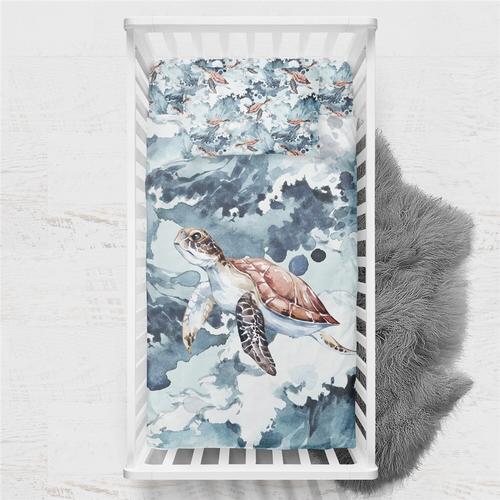 jolie couverture polaire imprimée motif tortue de mer lettre d