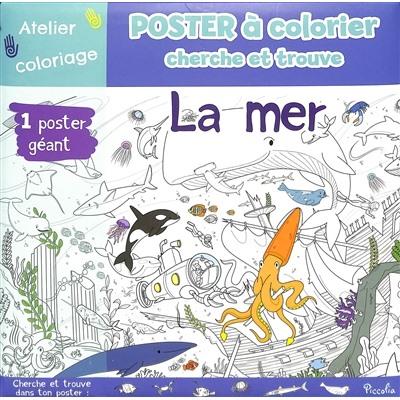 Poster géant à colorier Océan