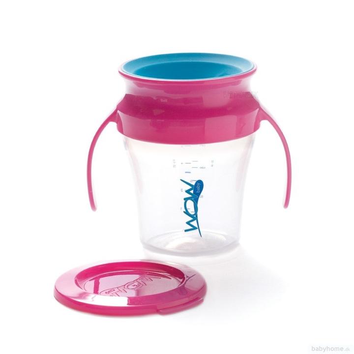 Tasse verre ANTI-FUITE et bord 360° avec poignée - Cup Baby - Rose
