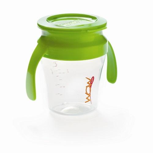 Tasse verre ANTI-FUITE et bord 360° avec poignée - Cup Baby - Vert - 9m+