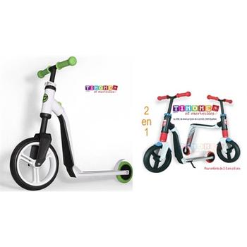 V lo 2 en 1 Draisienne transformable en Trottinette Vert et