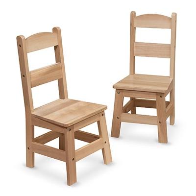 2 chaises pour enfant en bois - Chaîne de travail adapté