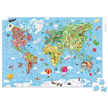 Janod puzzle carte du monde  Boutique Timôme et merveilles