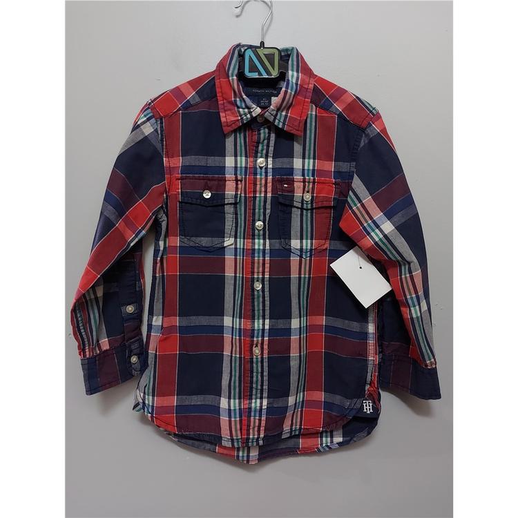 Tommy Hilfiger Chemise Gar on 4 ans BleuRouge Automne Hiver22