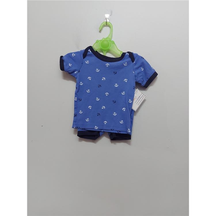 George Pyjama 2 Pieces Court Garcon 6 Mois Bleu Printemps ete23 Tresors D enfants