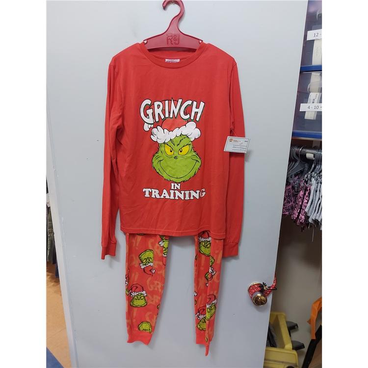 Grinch - Pyjama de Noël (pantalon en polar) Unisexe 14 ans Rouge  Automne/Hiver23