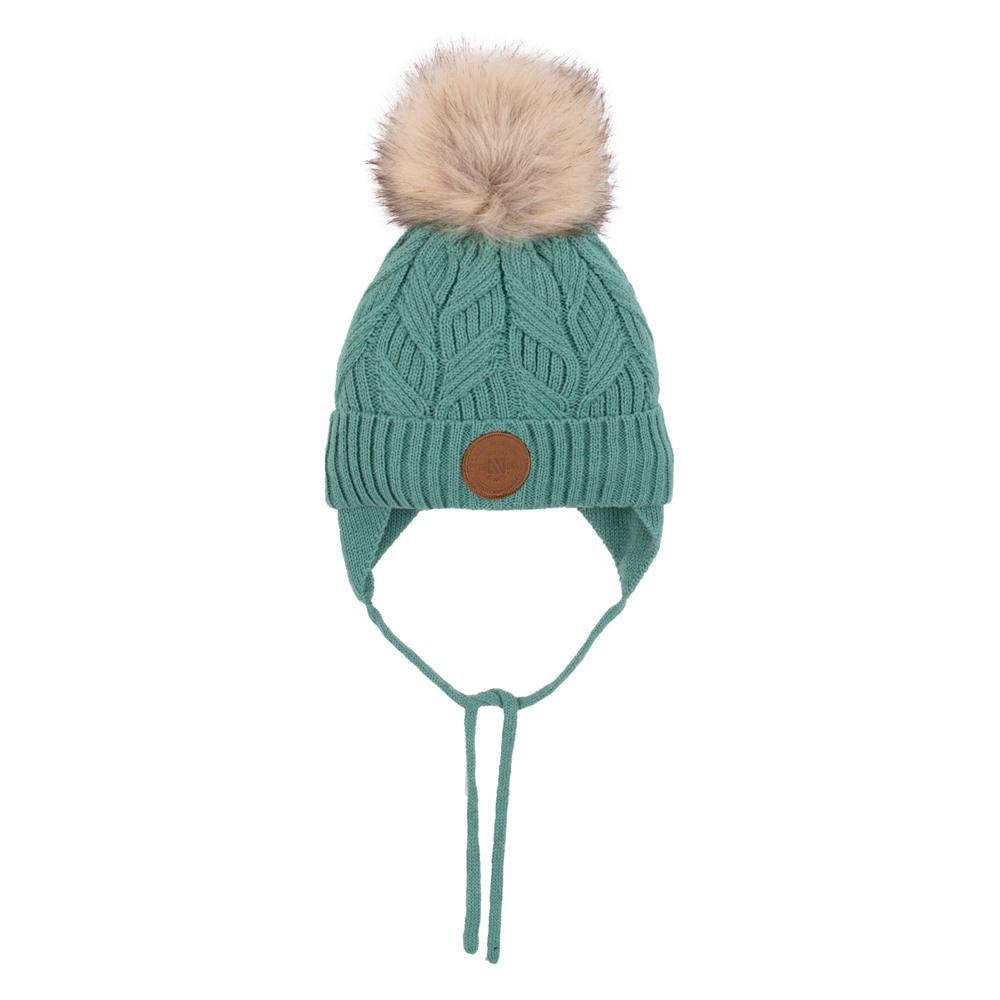 Bonnet Obermeyer Fille Orange Noir Turquoise Avec Pompon - Neuf Avec étiquette