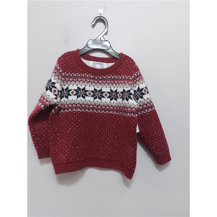 Old Navy Chandail de Laine Noel Garcon 18 24M BourgogneBlanc Automne Hiver24 Tresors D enfants