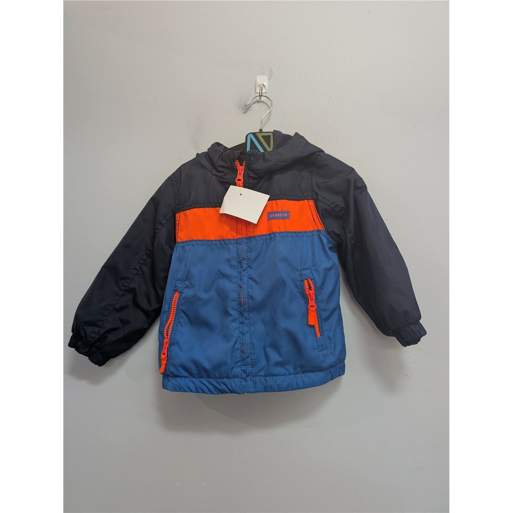 Veste OshKosh Garçon 3T – Bleue, Capuche, Polaire, Neuve Avec étiquettes