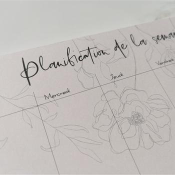 Papier & Latté - Planificateur hebdomadaire perpétuel mauve rose et splash  gold